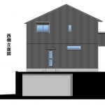 （西側立面図）予想図のため、実際とは変更となる場合があります。